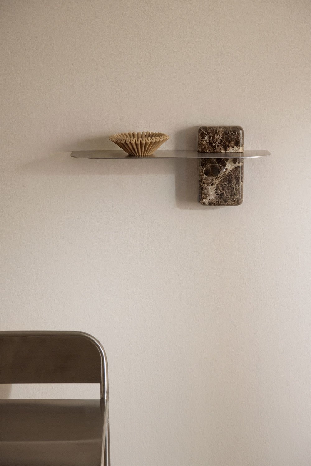 Pack of 2 Serbian stainless steel wall shelves, gallery image 1