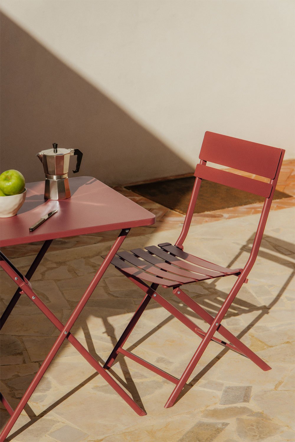 Pack of 2 folding garden chairs in Tamarit steel, gallery image 1