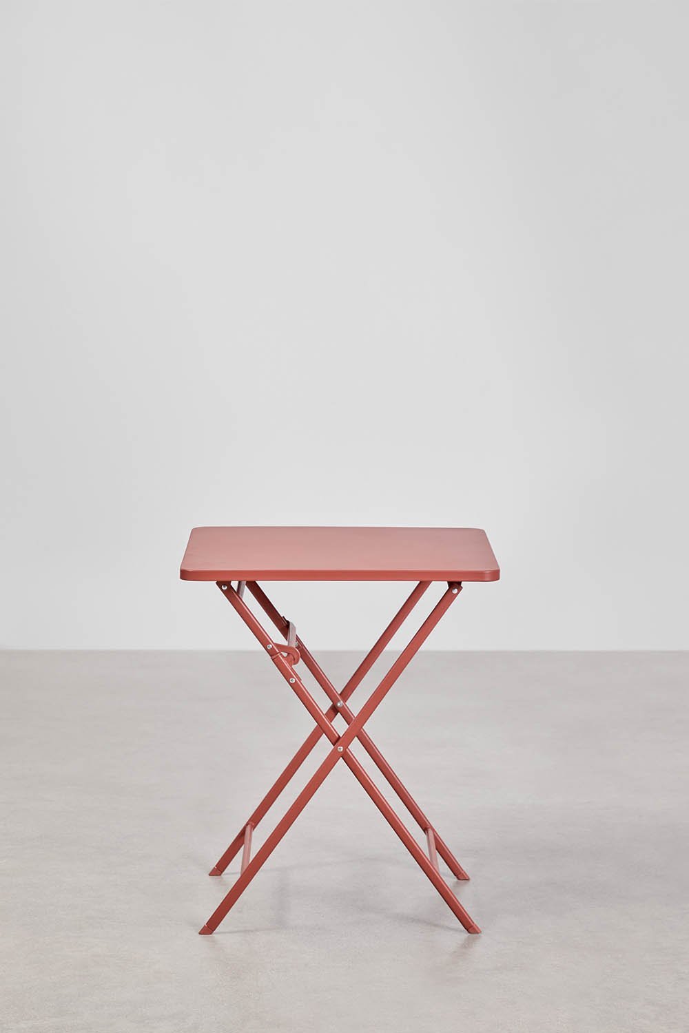 Square folding 60x60 cm table set and 2 dining chairs in Tamarit steel, gallery image 3