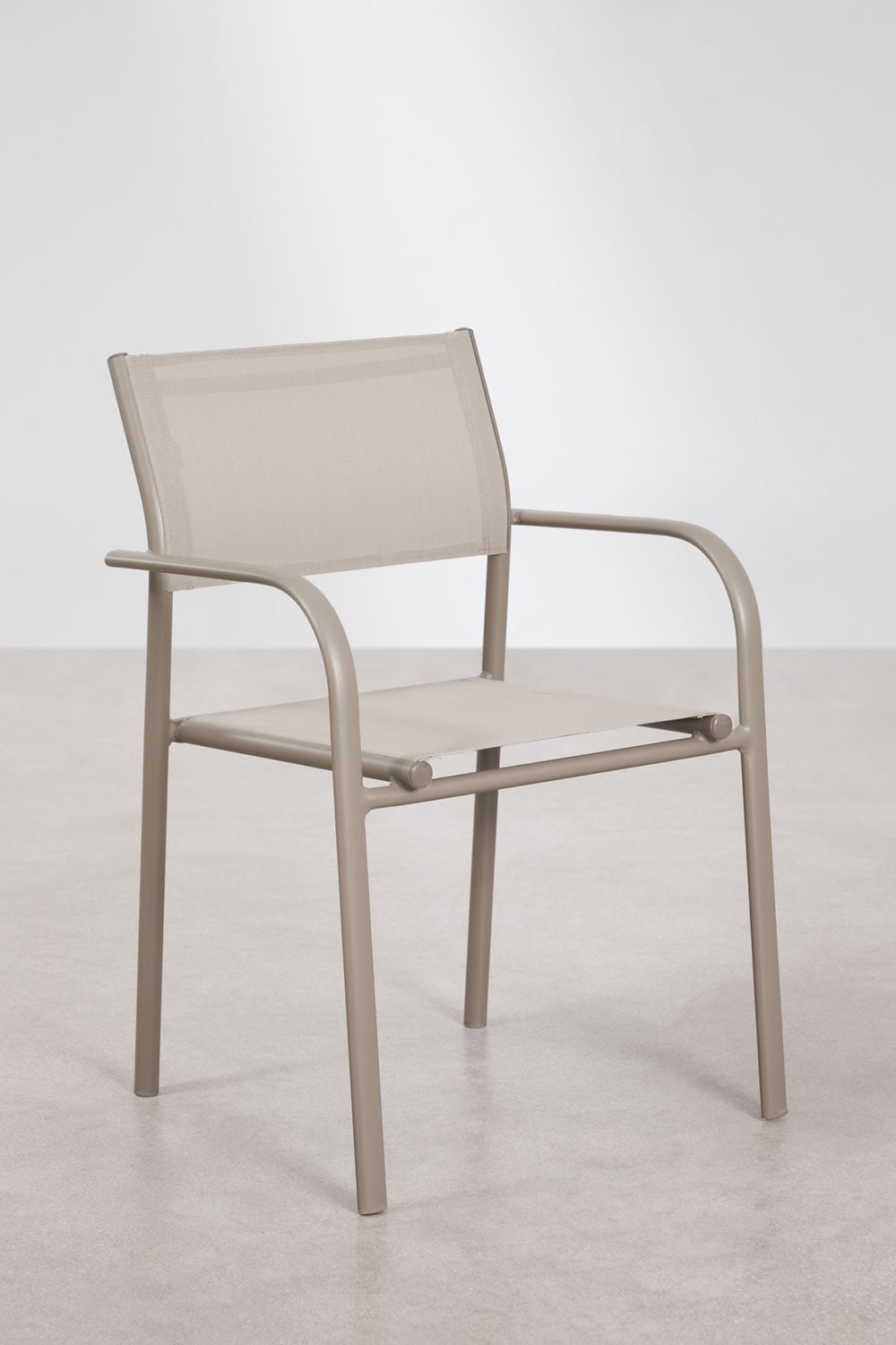 Pack of 2 stackable garden chairs with aluminum armrests Olenia, gallery image 3