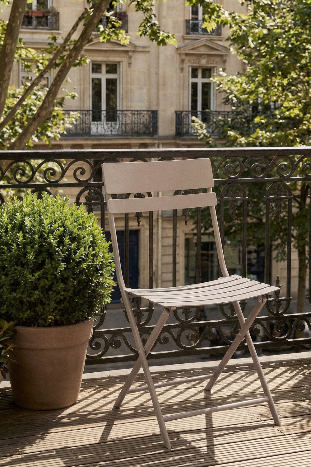 Pack of 2 folding garden chairs in Tamarit steel, gallery image 1