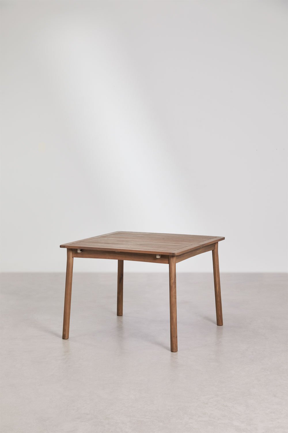 Acacia wood Karvia extendable garden table 100-160x100 cm, gallery image 2