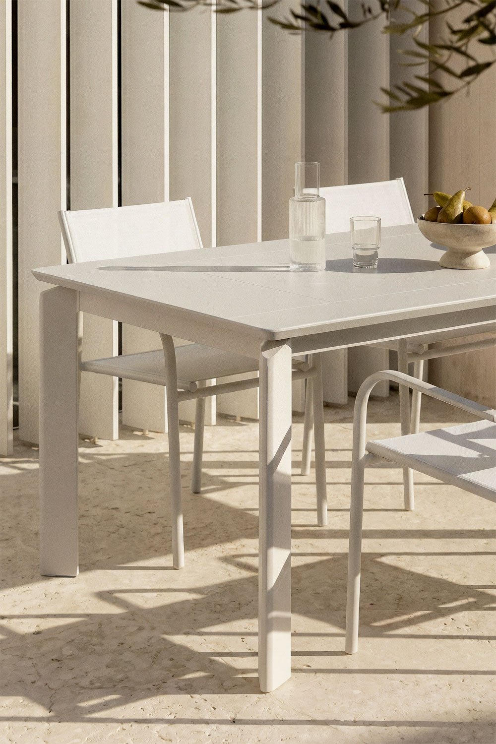 Rectangular garden table 180-300x100 cm extendable aluminum Milenca, gallery image 3
