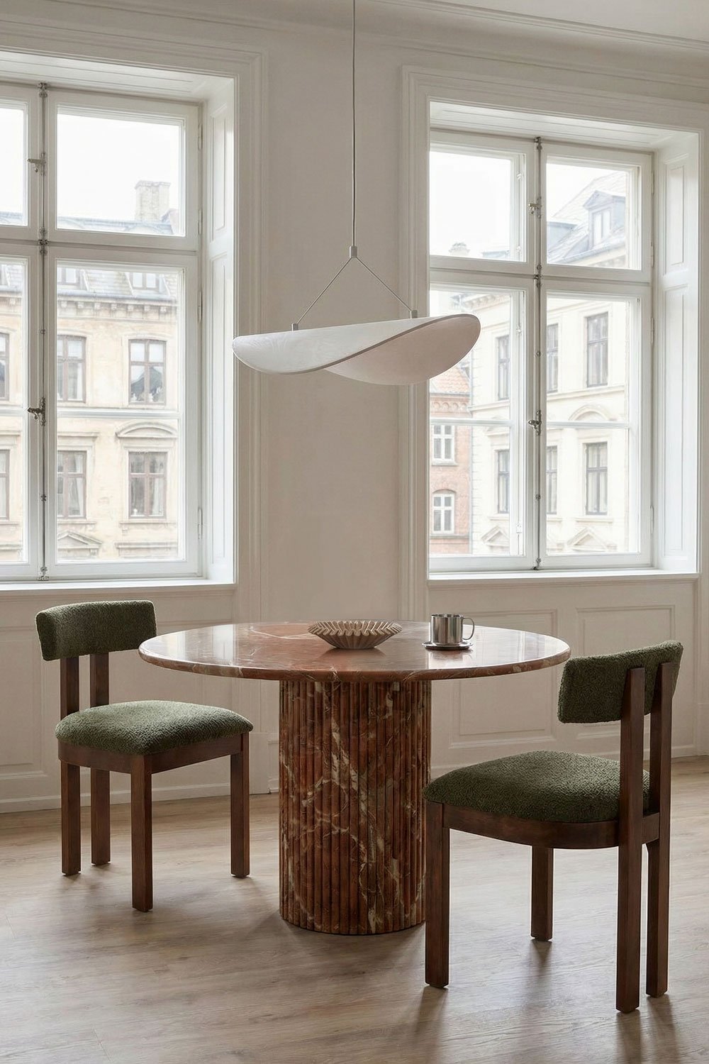 Round dining table Ø120 cm in Grosseto natural stone, gallery image 1