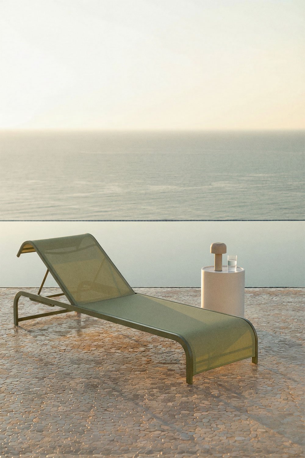 Marietta steel reclining sun lounger, gallery image 1