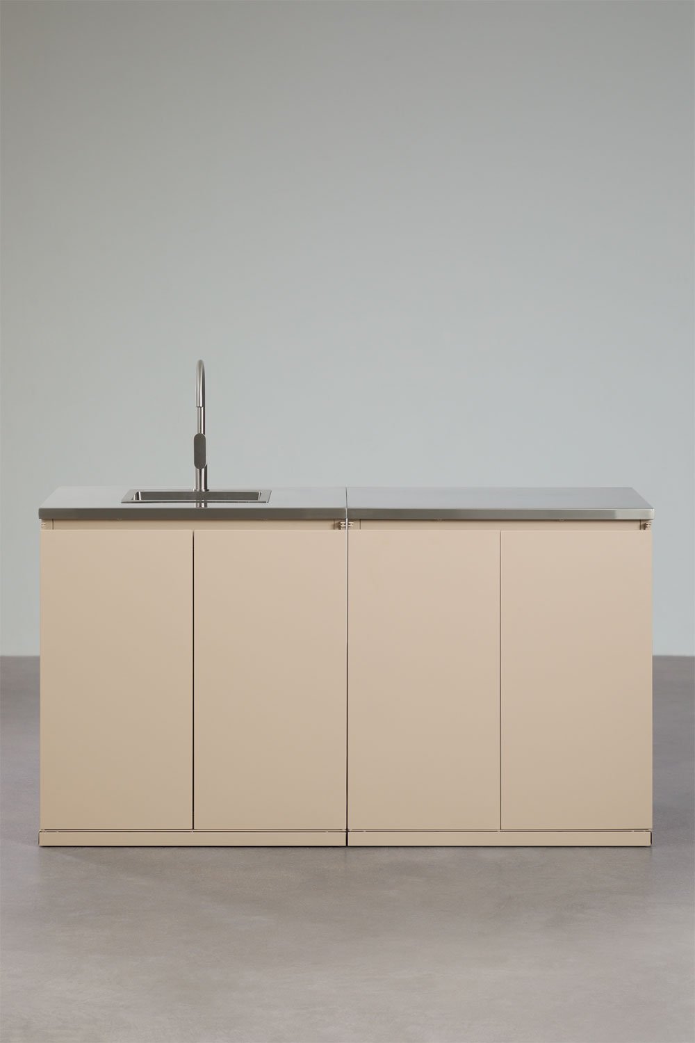 Rivana 2-piece outdoor modular kitchen with sink and steel storage, gallery image 1