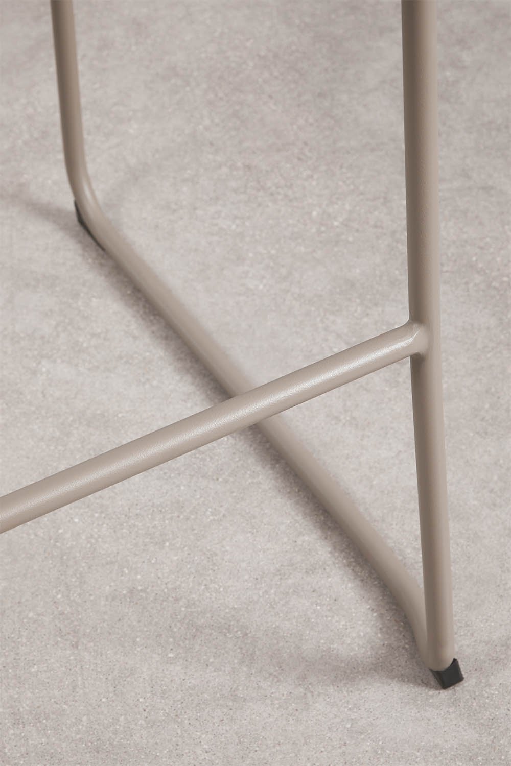 Stackable high stool with armrests in synthetic wicker and steel Revia, gallery image 5