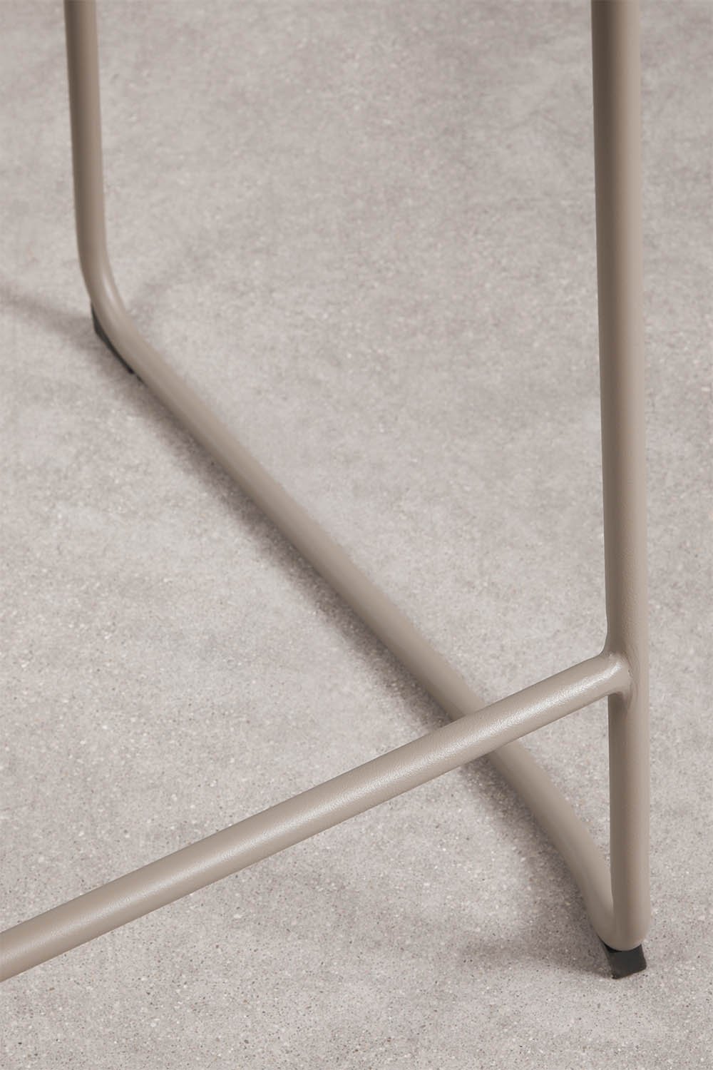 Stackable high stool with armrests in synthetic wicker and steel Revia, gallery image 5