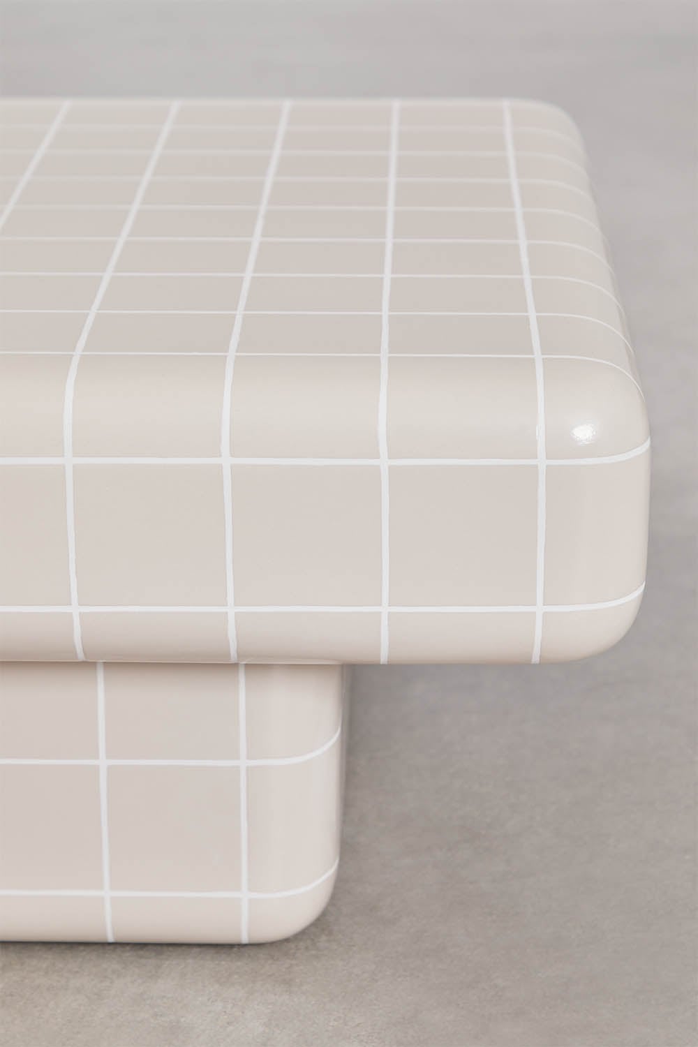 Rectangular garden coffee table in tile-look cement Eleonor, gallery image 6