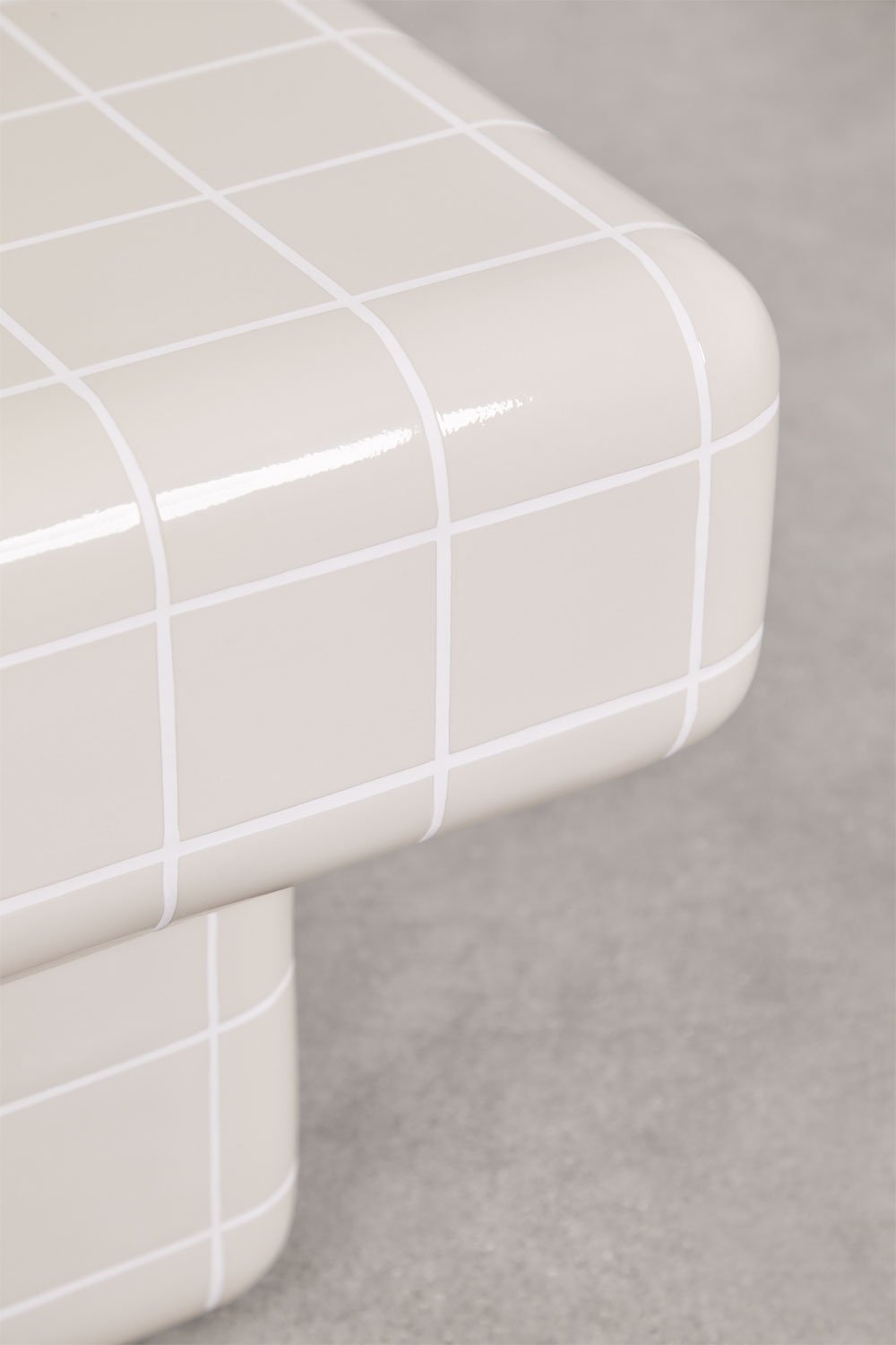 Rectangular coffee table in tile-look cement Eleonor, gallery image 3