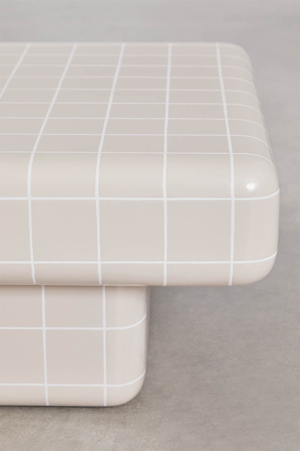 Rectangular coffee table in tile-look cement Eleonor, gallery image 4