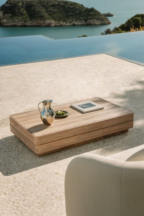 Rectangular 130x75 cm Acacia Wood Verona Garden Coffee Table