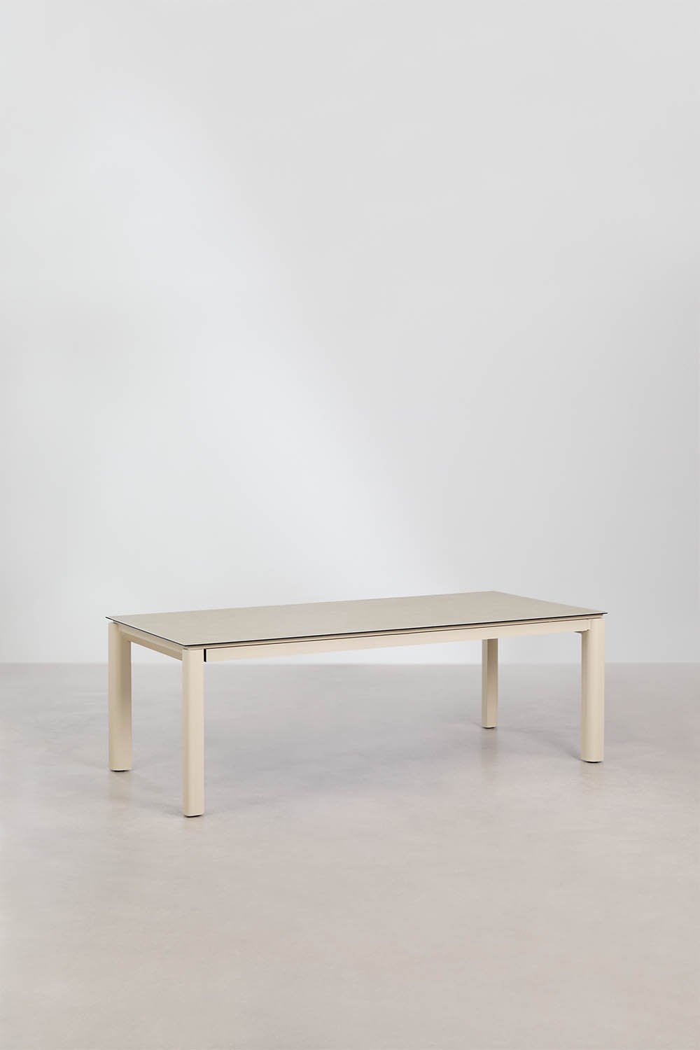 Sylvara extendable rectangular garden table in ceramic glass, gallery image 1