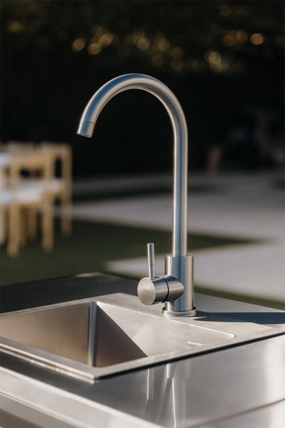 Outdoor kitchen faucet with high spout in stainless steel Rintran - SKLUM
