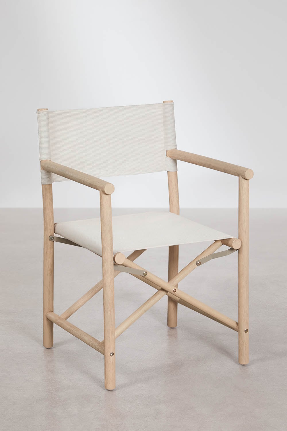 Pack of 2 folding garden director chairs in acacia wood Olivia, gallery image 3