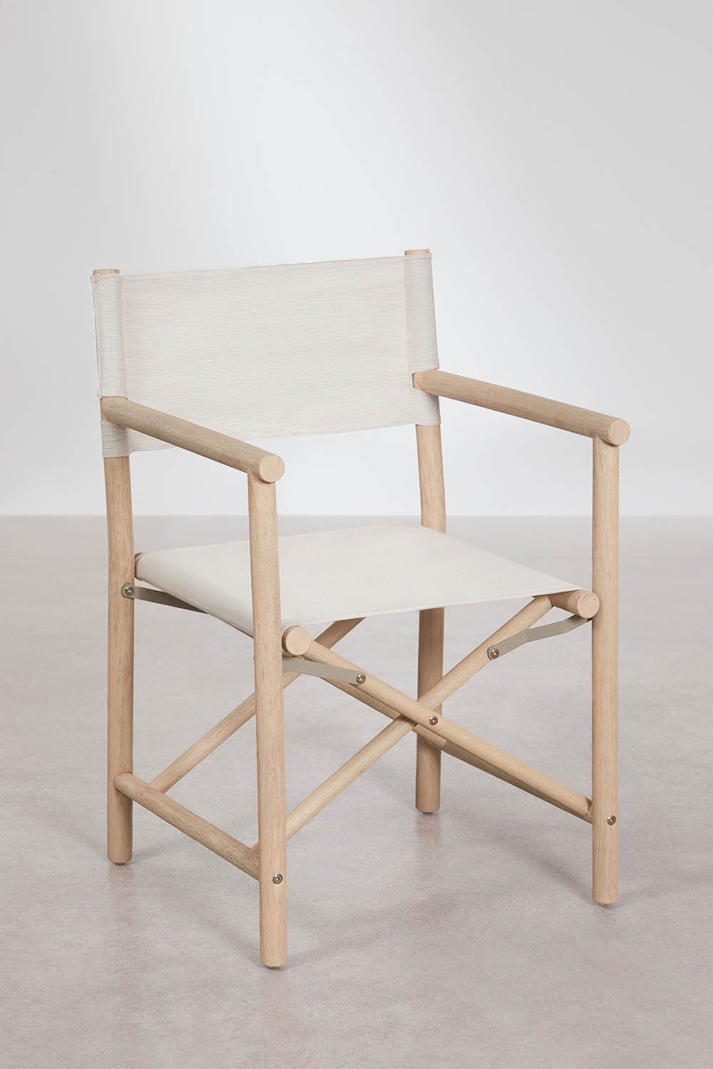 Pack of 4 folding director garden chairs in acacia wood Olivia, gallery image 3