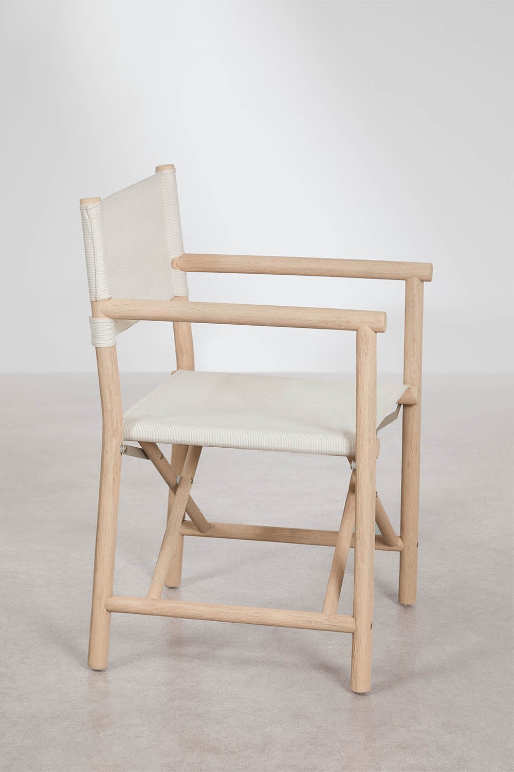 Pack of 4 folding director garden chairs in acacia wood Olivia, gallery image 4