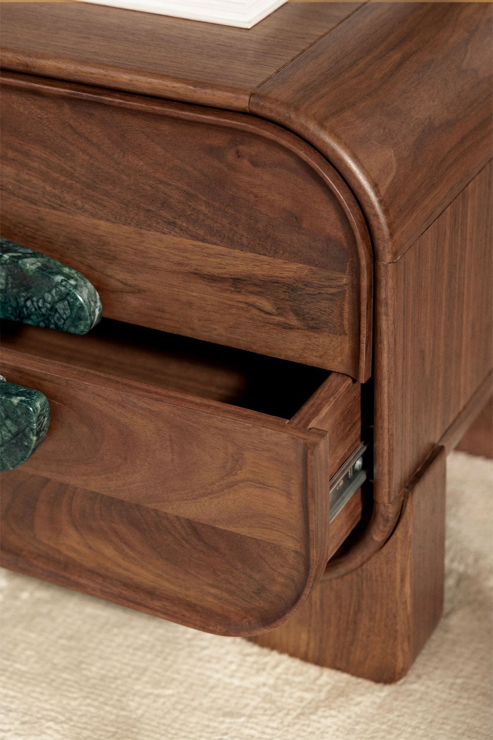 Kivalina 55x40 cm nightstand in mango wood and natural stone, gallery image 2