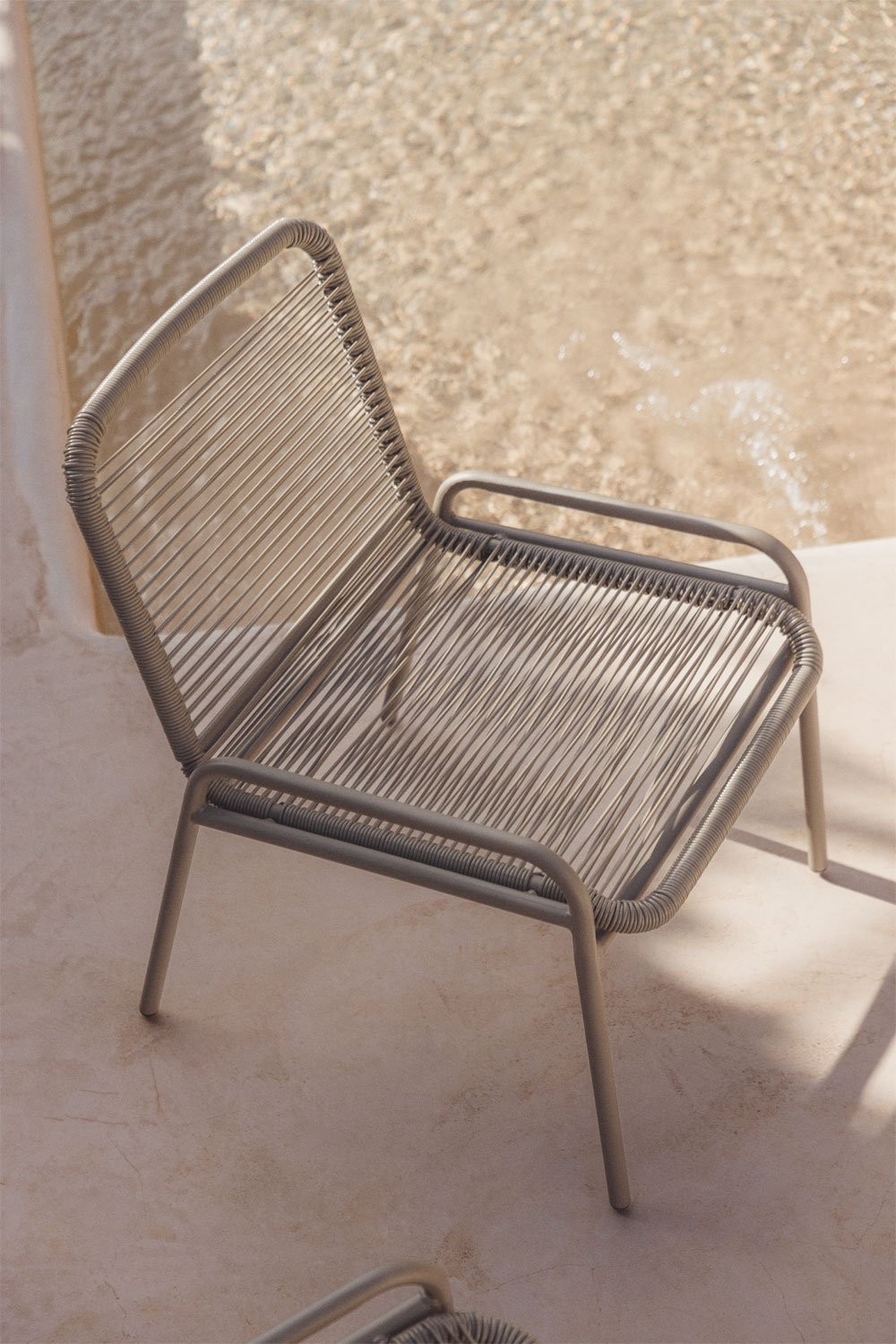 Kuorin garden chair in steel and rattan, gallery image 1