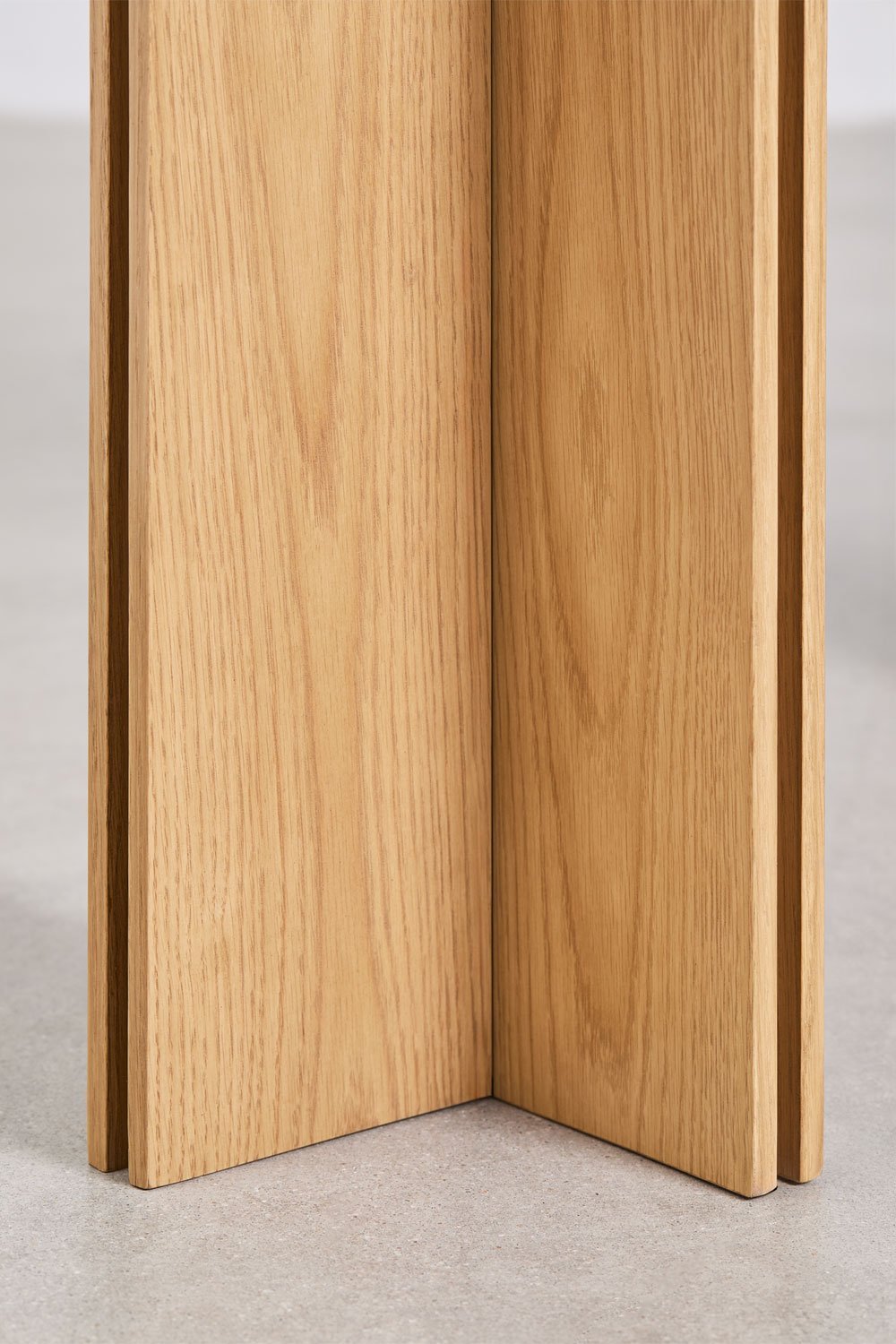 Oval 120x40 cm hallway console in oak veneer and stainless steel Lindina, gallery image 6