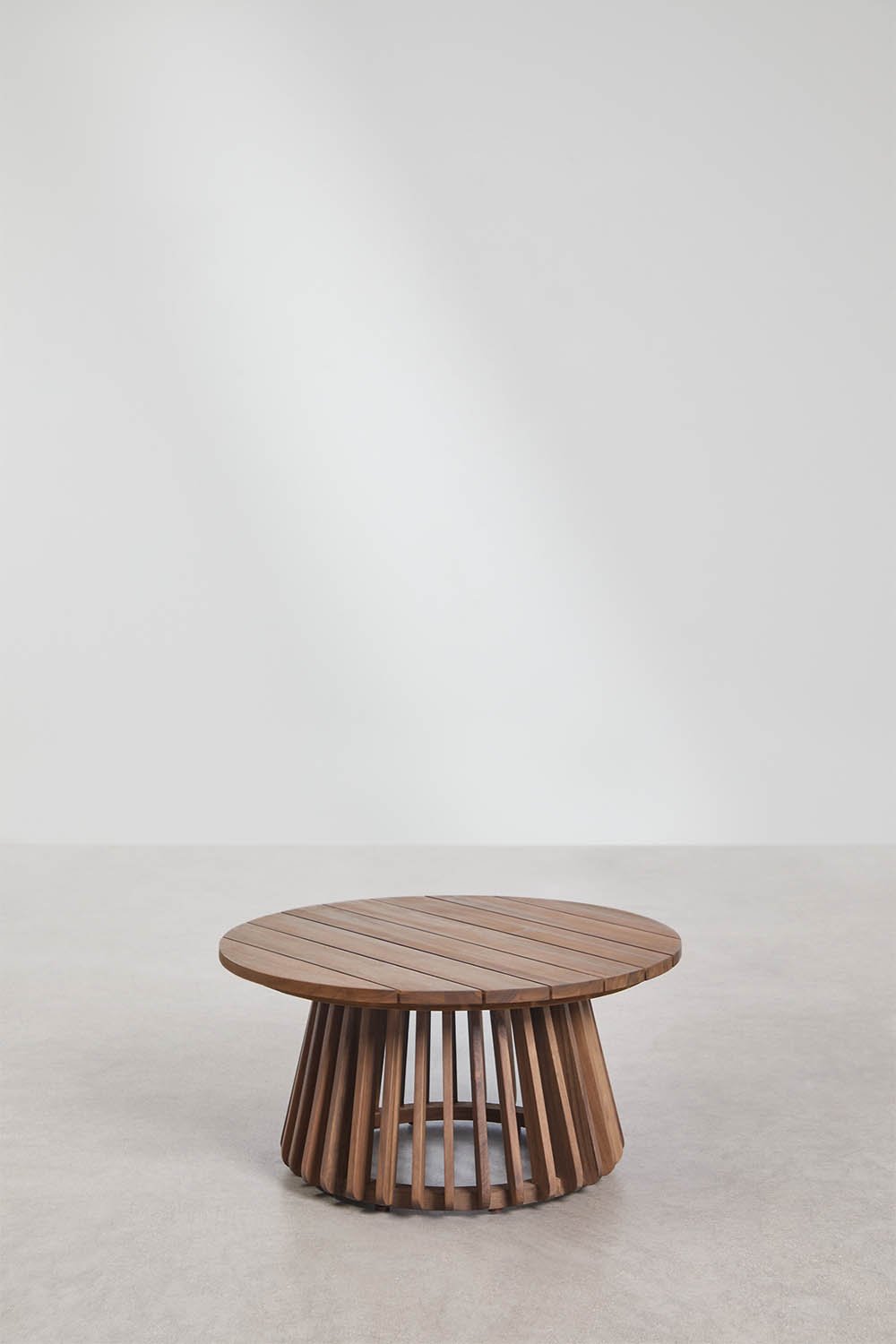 Round Ø80 cm garden coffee table in acacia wood Mura, gallery image 1