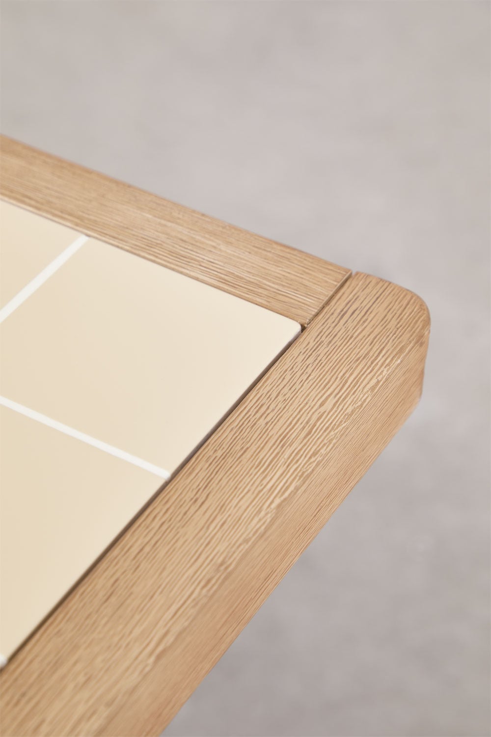 Rectangular dining table 200x100 cm acacia wood & tapioca beige tiles Dubai, gallery image 4