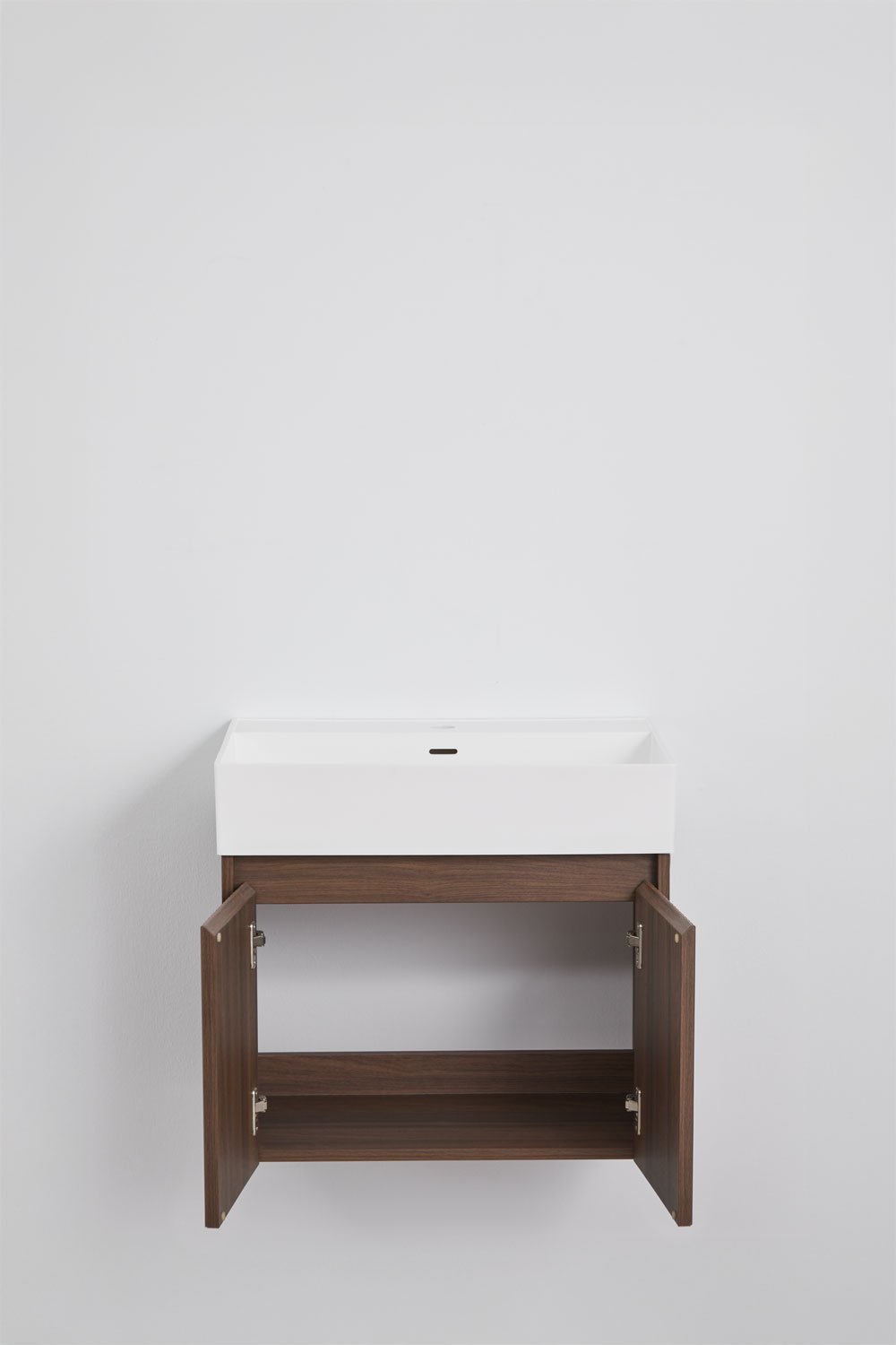 Suspended wooden bathroom furniture set with integrated sink Genevie, gallery image 3