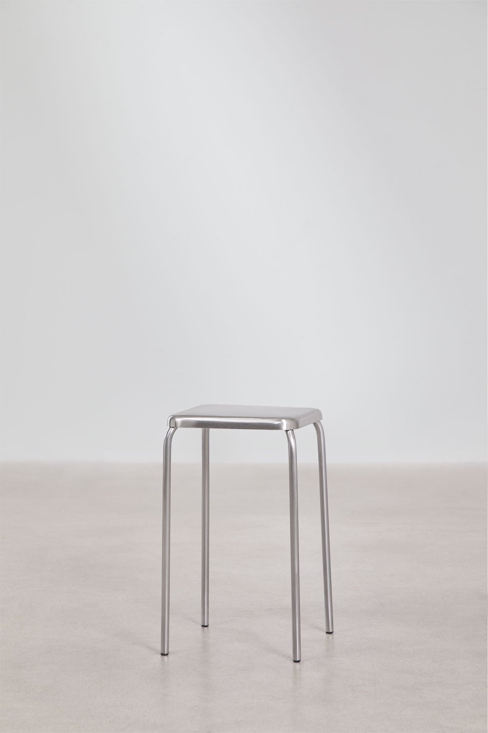 Stackable 45 cm low stool in stainless steel Narnial, gallery image 2