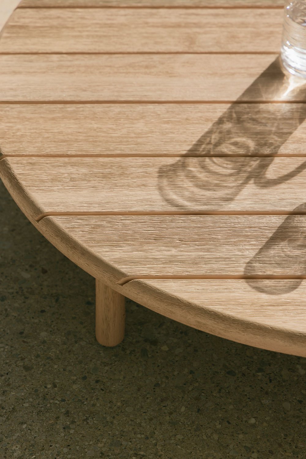 Olivia round acacia wood garden coffee table, gallery image 2