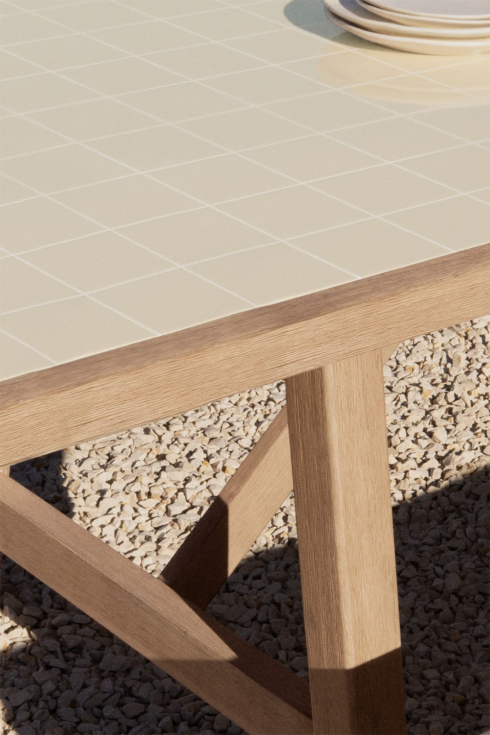 Rectangular garden table 200-260-320x100 cm extendable in acacia wood Dubai, gallery image 2