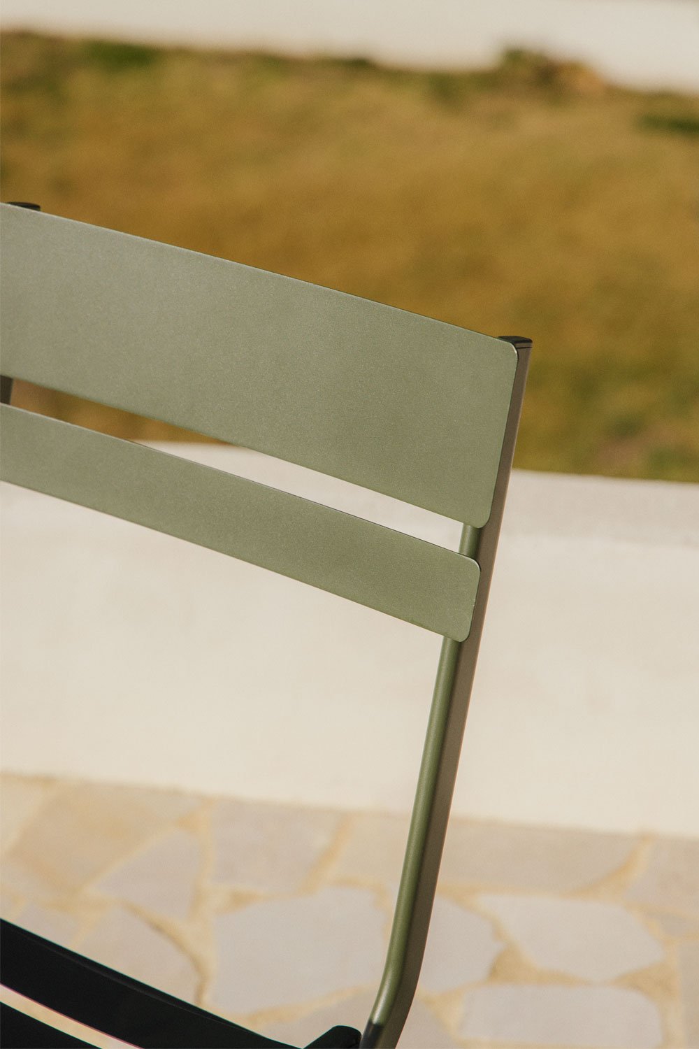 Pack of 2 folding garden chairs in Tamarit steel, gallery image 2