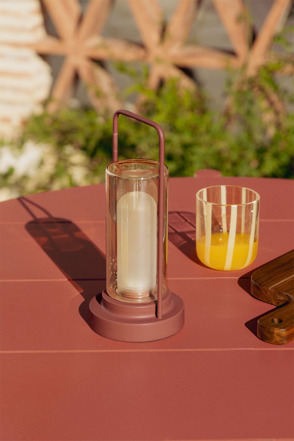 Wireless LED outdoor table lamp in iron and glass Sorlix, gallery image 1