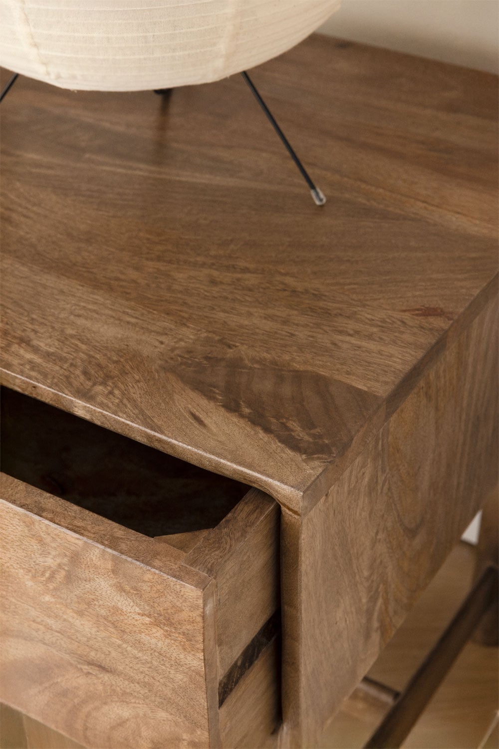 Square nightstand 45x45 cm in mango wood Aloma, gallery image 2