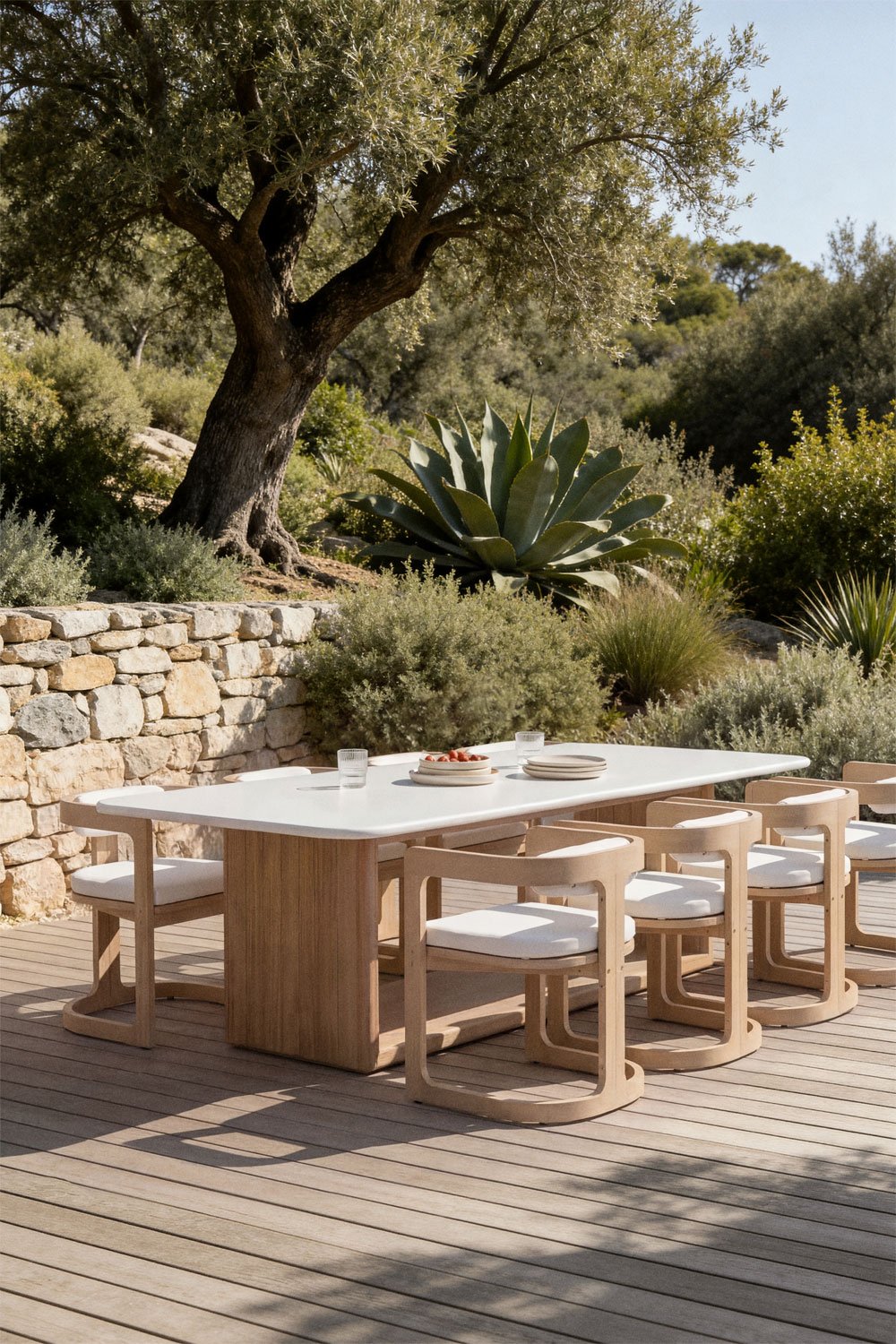 Rectangular garden table 265x120 in Siena acacia wood, gallery image 5126502