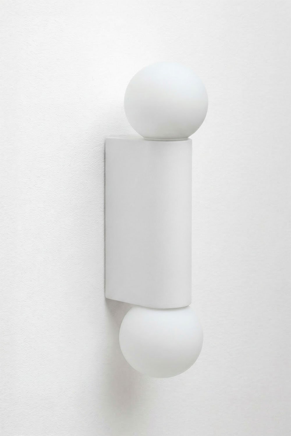 Wall sconce with 2 glass balls for outdoor use in aluminum Irvine, gallery image 1