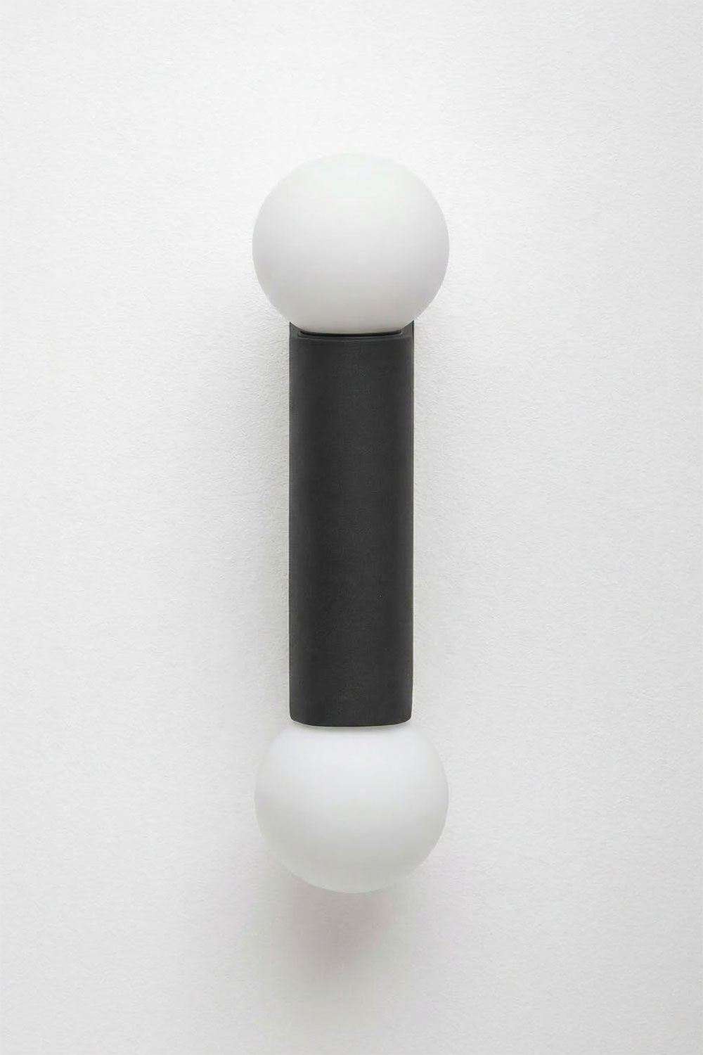Irvine wall sconce with 2 glass balls in aluminum, gallery image 3