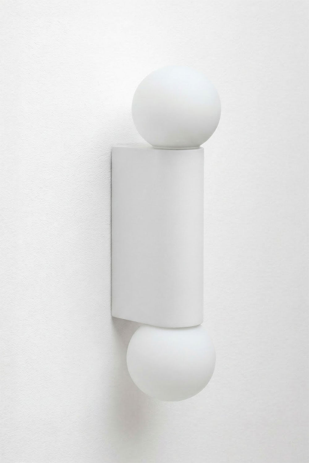 Irvine wall sconce with 2 glass balls in aluminum, gallery image 1