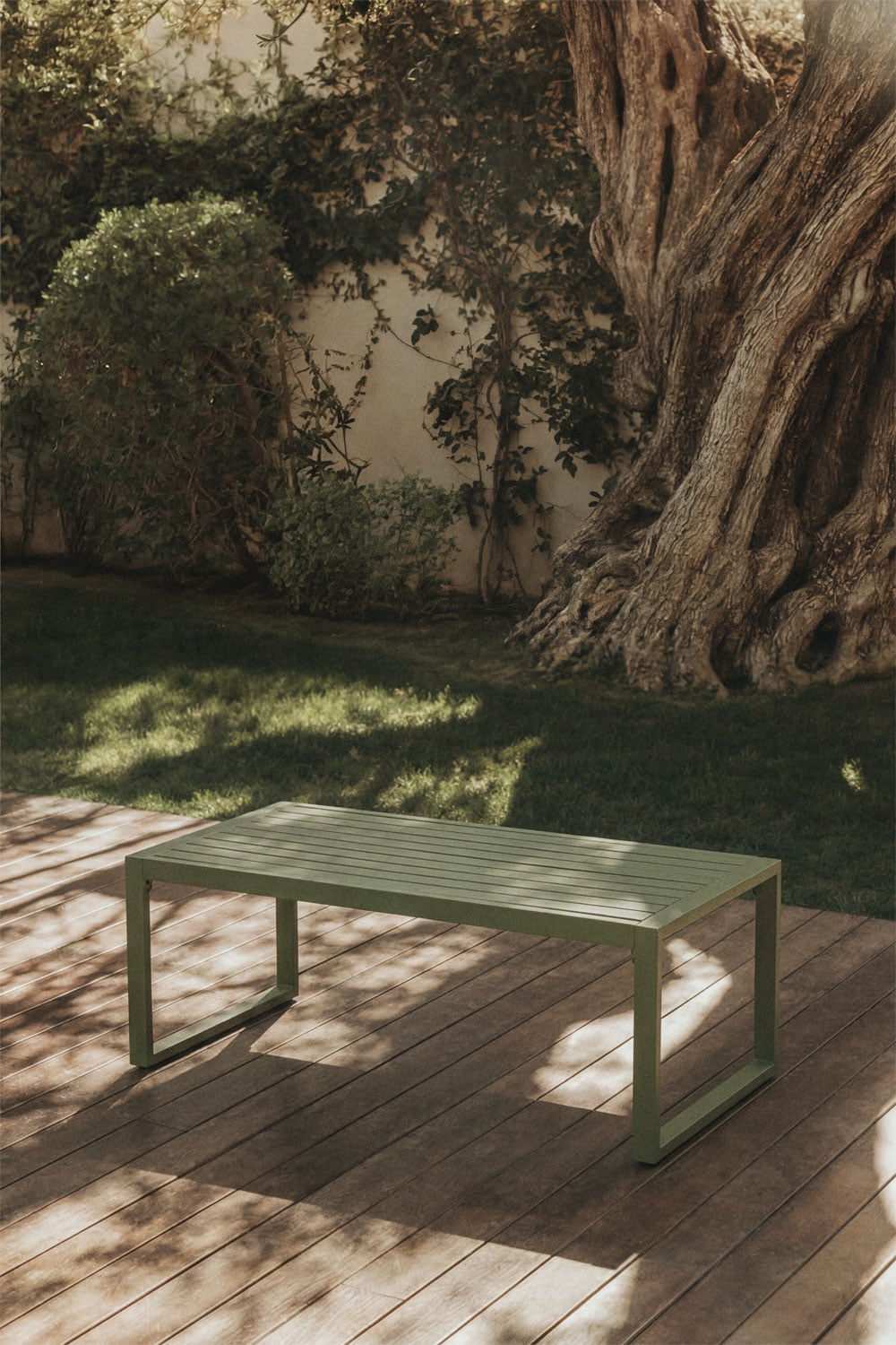 Rectangular garden coffee table 110x55 cm in aluminum Lipov, gallery image 1
