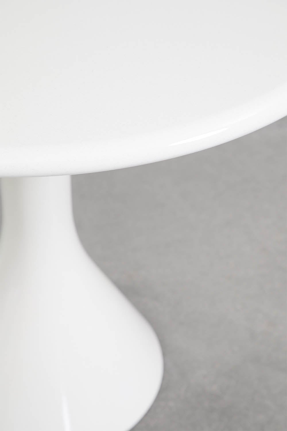 Round table set Ø90 cm in cement and fiberglass Melody and 4 garden chairs in steel and synthetic wicker Kalymana, gallery image 4