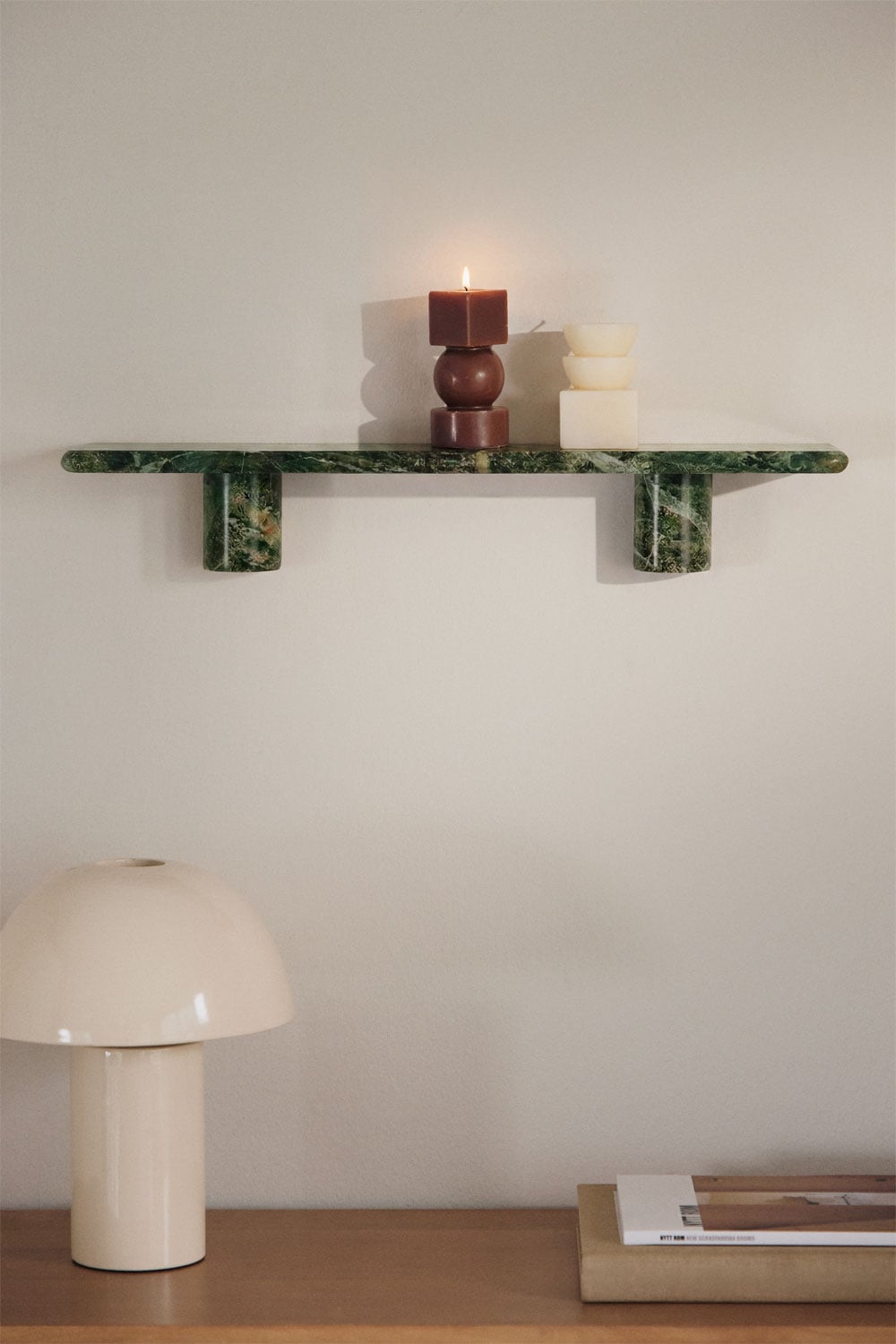 Pack of 2 wall shelves 60x15 in Uganda marble, gallery image 1