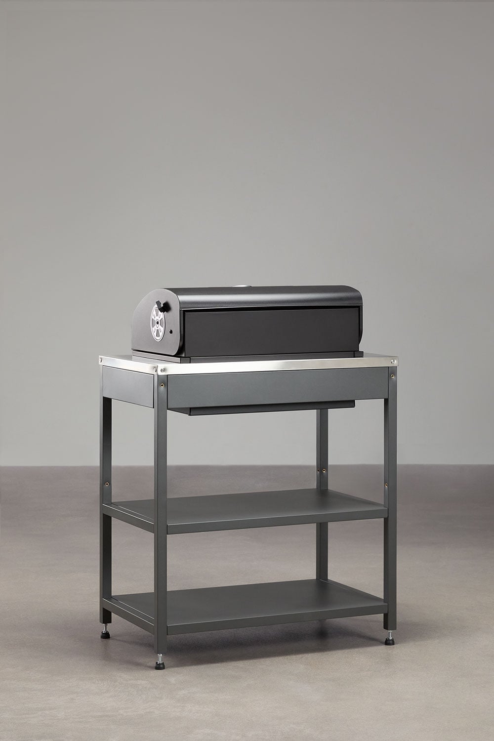 Module with charcoal barbecue for Savona modular outdoor kitchen in steel, gallery image 6