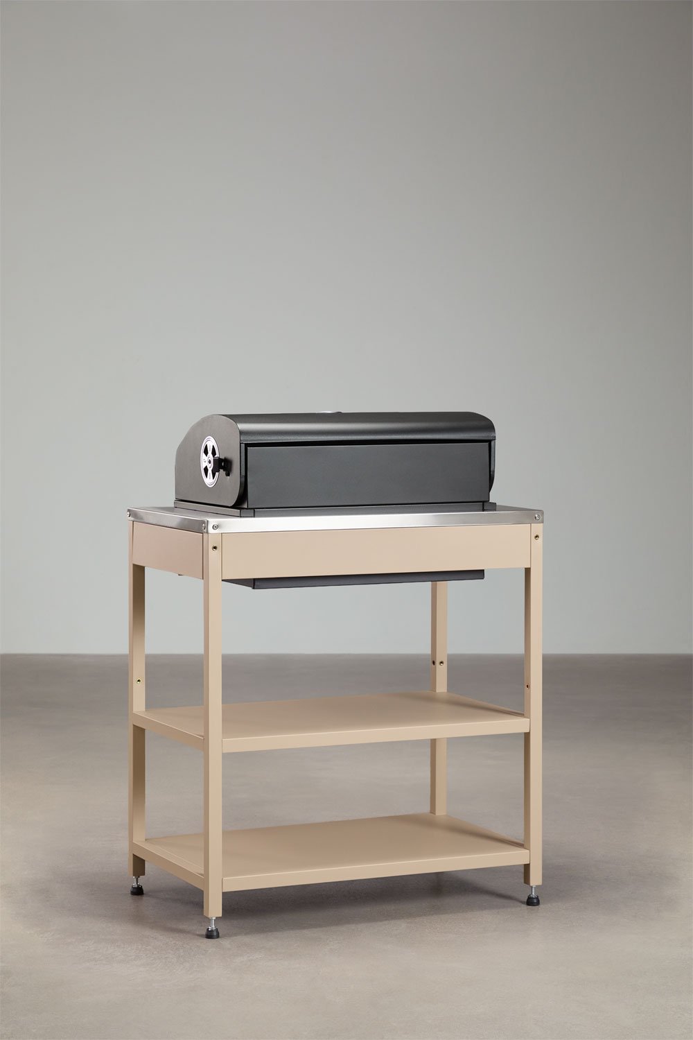 Module with charcoal barbecue for Savona modular outdoor kitchen in steel, gallery image 3