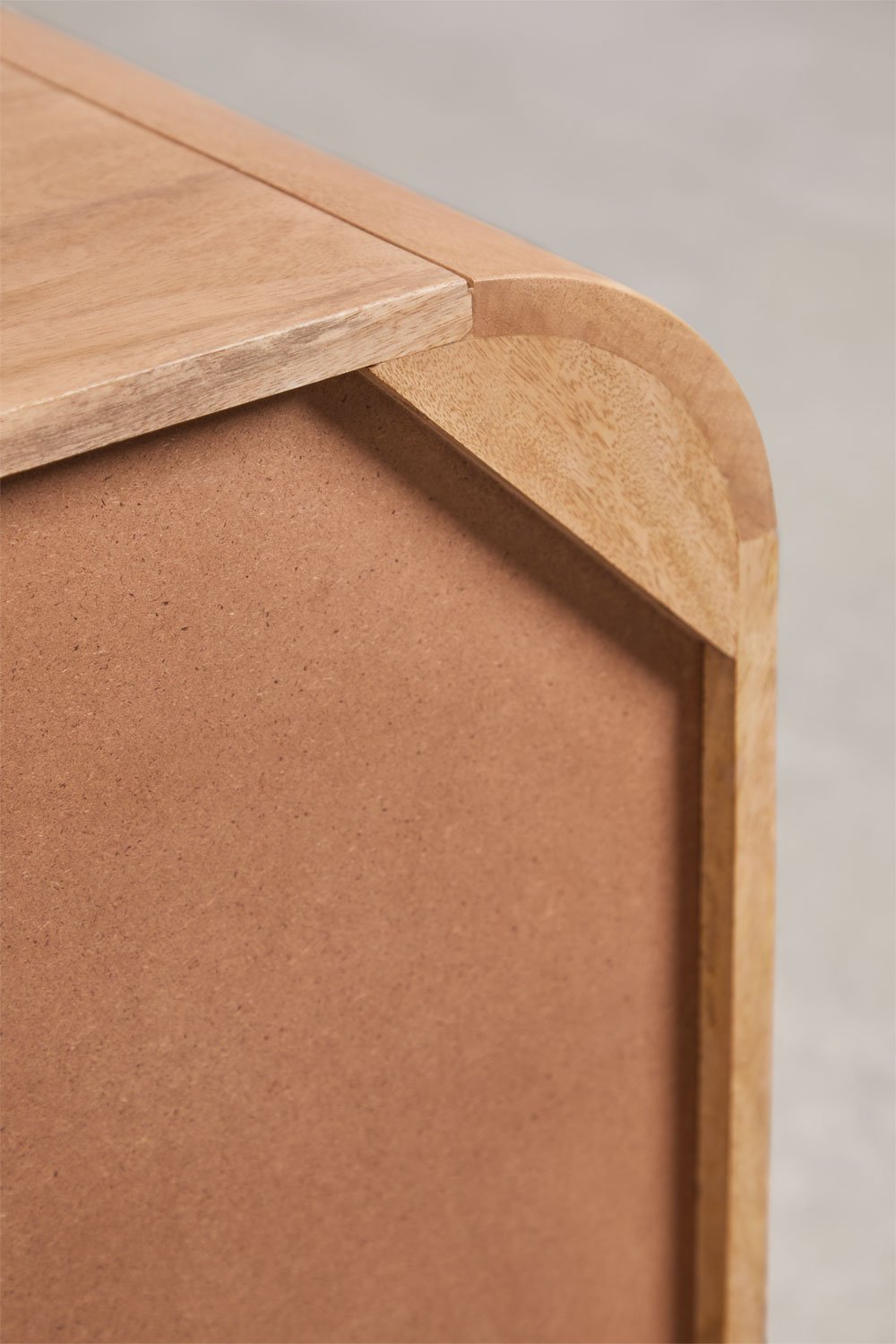 Sideboard 160x40 cm in mango wood and travertine Kivalina, gallery image 9