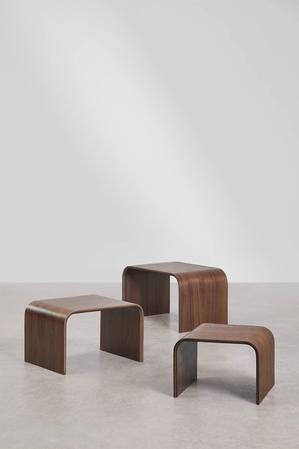 Rectangular nesting side tables in MDF and Namibia veneer, gallery image 2
