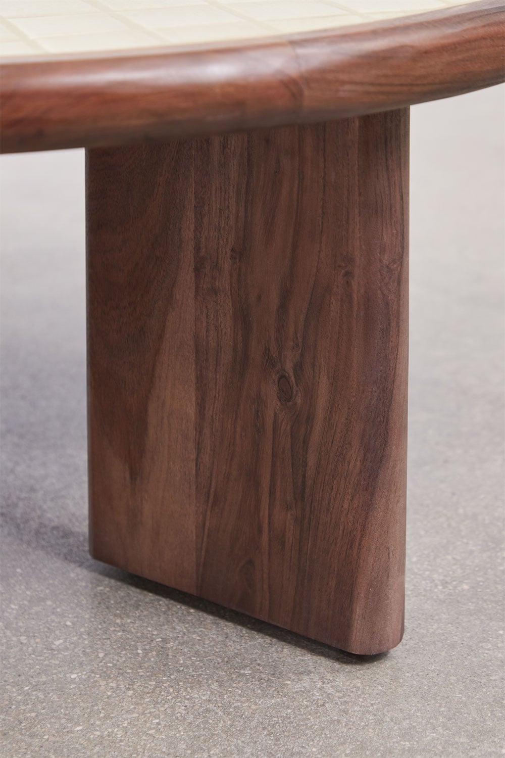 Round coffee table Ø80 cm in acacia wood and Aitana tiles, gallery image 3