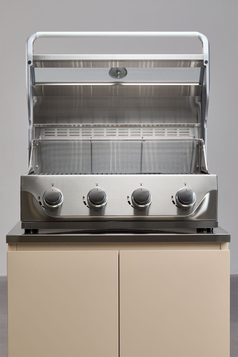 8-piece outdoor corner modular kitchen with sink and 4-burner Rivana steel gas barbecue, gallery image 2