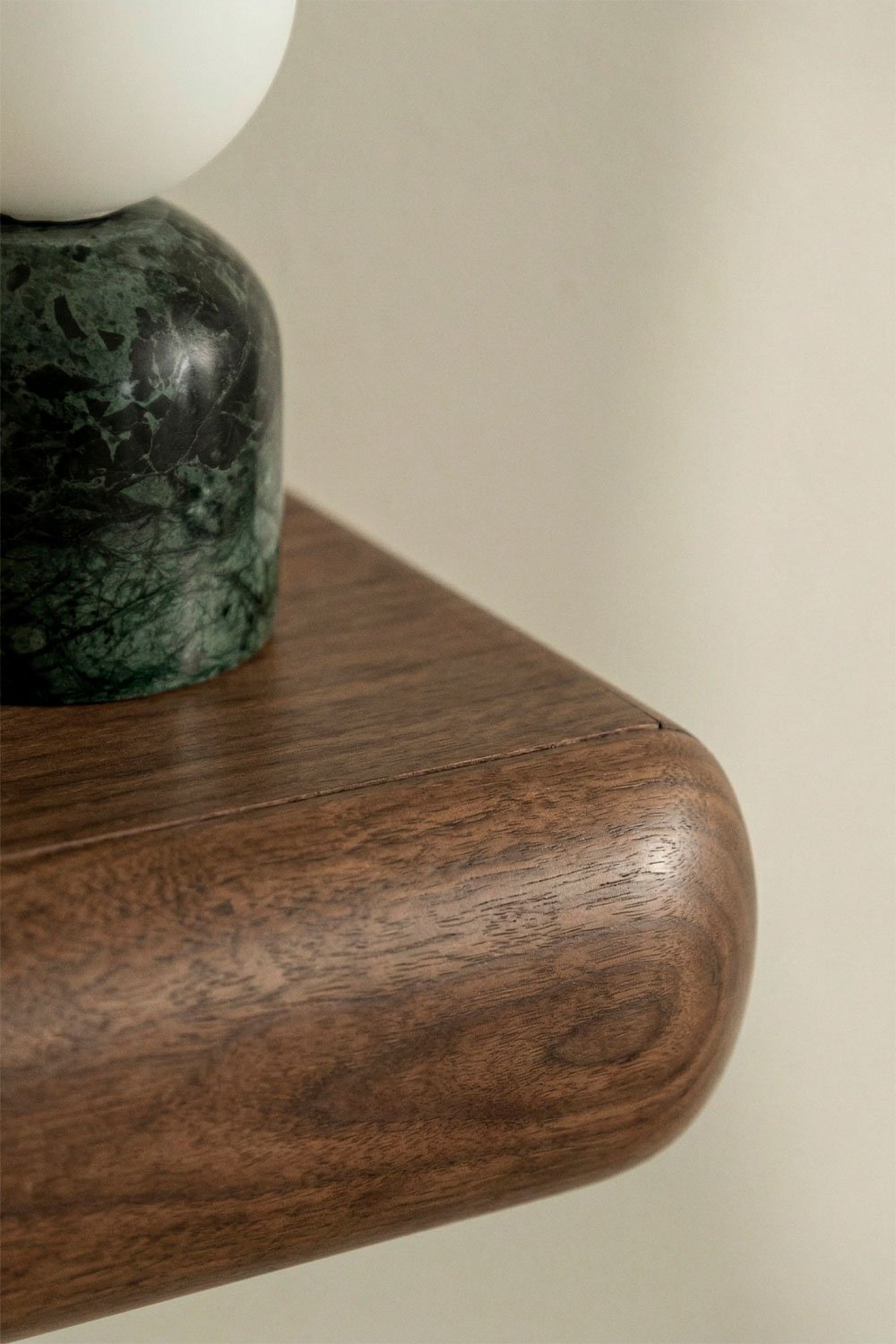 Floating rectangular bedside table 40x20 cm in Carmen wood, gallery image 2