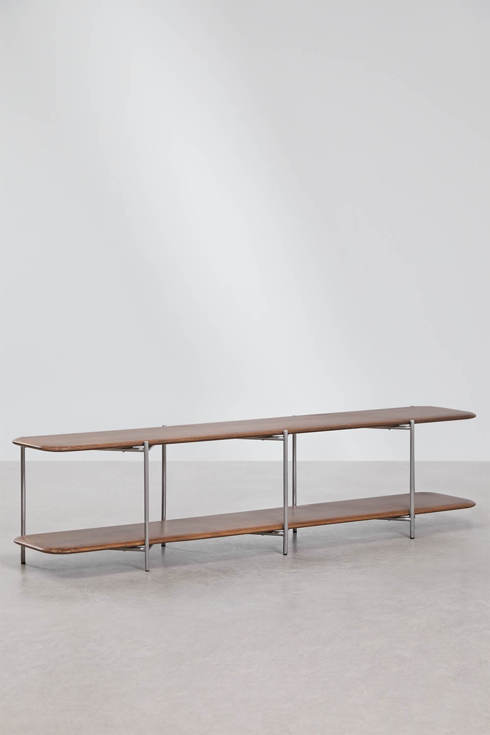 Vimara 180x40 cm TV cabinet in mango wood and stainless steel, gallery image 3