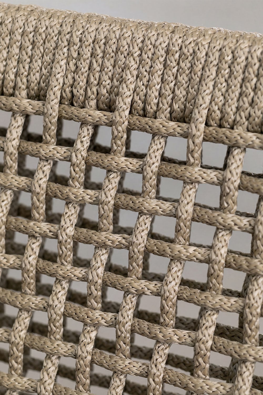 Tenay Square dining chair with acacia wood armrests and braided rope, gallery image 6