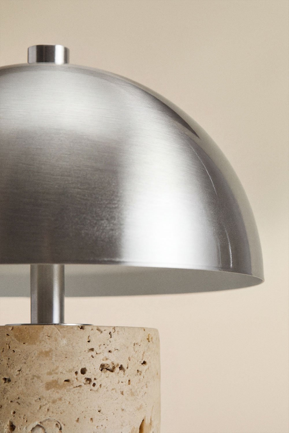 Wireless LED table lamp in iron and natural stone Nicolas, gallery image 3